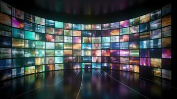 Digital Media Wall of Screens A Cinematic Concept photo