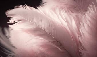Soft Pink Feathers Texture Background with Swan Feather as Dreamy Element photo