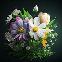 Blossoming Spring Flowers in 4K A Realistic Background for Your Designs photo