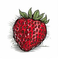 Continuous Line Drawing of Strawberry for Label Design Background photo