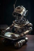 Overworked Robot Struggling to Write a Term Paper photo