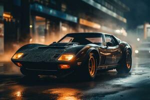 Cinematic Street Racing Car Burnout in High Detail photo