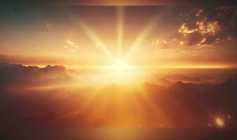 Soft Ethereal Sunrise Background with Copy Space photo