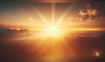 Soft Ethereal Sunrise Background with Copy Space photo