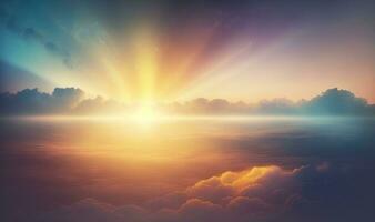 Soft Ethereal Sunrise Background with Copy Space photo