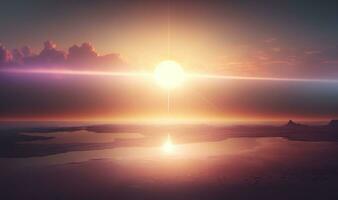 Ethereal Sunrise Background with Soft Colors and Copy Space photo