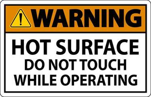 Warning Sign Hot Surface - Do Not Touch While Operating vector