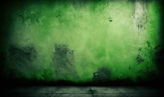 Dreamy Green Grunge Wall Texture for Professional Backgrounds photo