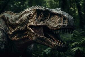 Fierce TRex in Cinematic Detail Ready to Strike photo