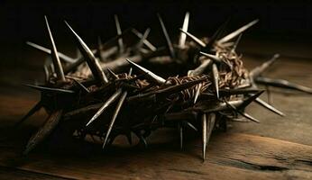 Suffering and Resurrection The Cross Crowned with Thorns and Nails photo