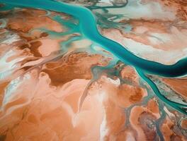 Abstract Aerial View of Southern Saharas Pink Salt Sea photo