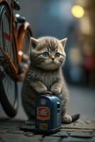 Adorable Super Mini Kitten with Beautiful Eyes photo