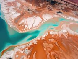 Abstract Aerial View of Southern Saharas Pink Salt Sea photo