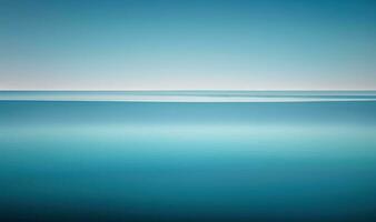 Serene Blue Seascape with a Minimalist Horizon photo