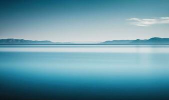 Serene Blue Seascape with a Minimalist Horizon photo