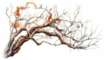 Natural Botanical Illustration of a Dry Tree Branch photo