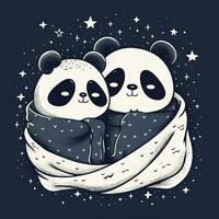 Cozy Panda Naptime Under Starry Blanket photo