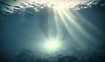 Ethereal Underwater Sun Rays Looping as Dreamy Background photo