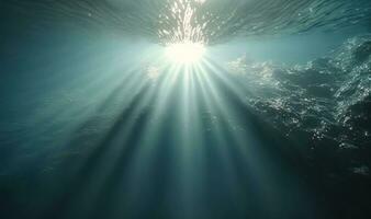 Ethereal Underwater Sun Rays Looping as Dreamy Background photo