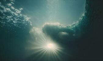 Ethereal Underwater Sun Rays Looping as Dreamy Background photo