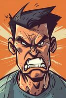 Furious Cartoon Characters Expressing Anger and Unhappiness photo