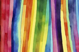 Colorful Watercolor Stripes with Cheerful Hues photo