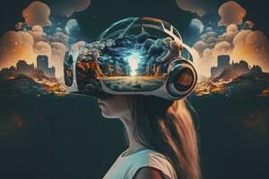 Exploring the Metaverse Futuristic VR Headset for Immersive Virtual Worlds photo