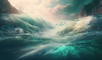 Soft and Dreamy Water Background with Copy Space photo