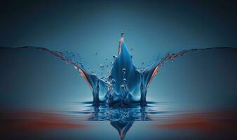 Ethereal Water Splash on Blue Background for Dreamy Designs photo