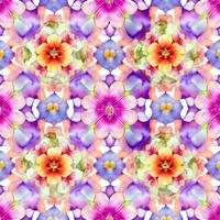 Seamless Watercolor Flower Pattern for Textile Design and Wallpaper photo