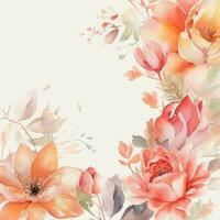 Watercolor Floral Ornament Background for Wedding Invitations photo