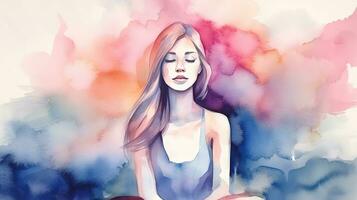 Mindful Watercolor Art for Spiritual Awareness and Mental Health photo