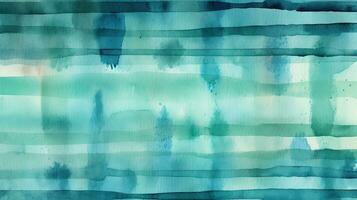 Aquamarine Watercolor Spot Stripe Background with Simple Stroke Shape photo