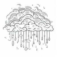 Continuous Line Art Weather Forecast Illustration with Cloud and Sun photo