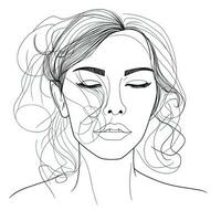 Continuous Line Drawing of a Modern Womans Face photo