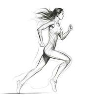 Continuous OneLine Drawing of a Woman Runner in Abstract Minimal Style photo