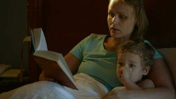 Mother and son before bedtime video