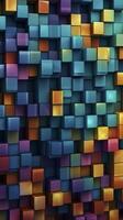 Vibrant and Metallic Interlocking Cubes Array AI Generated photo