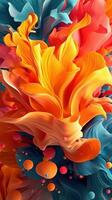 Captivating Abstract Design with Fluid Organic Shapes and Vibrant Color Scheme AI Generated photo