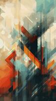 Contemporary Abstract Artwork with Bold Brushstrokes and Geometric Shapes AI Generated photo