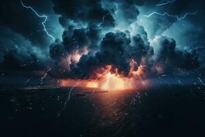 cinematográfico tormenta un muy detallado digital representación de un natural desastre generativo ai foto