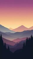 Mauve Sky at Dusk NeoGeo Minimalism Landscape AI Generated photo