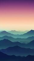 Purple Dusk Mountain Landscape AI Generated photo