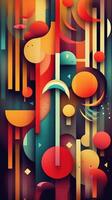 Playful Abstract Artwork with Whimsical Shapes and Lively Color Palette AI Generated photo