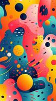 Playful Abstract Artwork with Whimsical Shapes and Lively Color Palette AI Generated photo