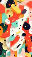 Playful Arrangement of Abstract Shapes Bursting with Joyful and Vibrant Colors AI Generated photo