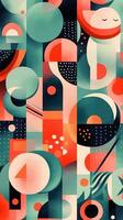 Playful Abstract Artwork with Whimsical Shapes and Lively Color Palette AI Generated photo