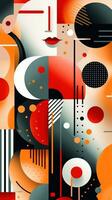 Playful Abstract Artwork with Whimsical Shapes and Lively Color Palette AI Generated photo