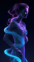 Purple Background with Graceful Curves AI Generated photo