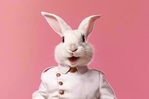 Professional Chef White Rabbit Cooking CloseUp photo